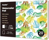 Various Sizes Watercolor Pad 100% Cotton 20 Sheets Each - Funto